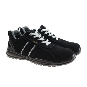 OEM Suede cow Leather Rubber Sole  With Steel Toe Antistatic Safety Shoes